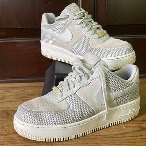 Nike Air Force 1 Upstep Premium Metallic Platinum/silver  W10 EU42